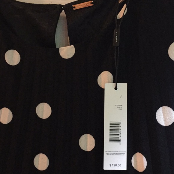 T Tahari Polka Dot Jersey Sleeveless Dress - NWT - Picture 6 of 9